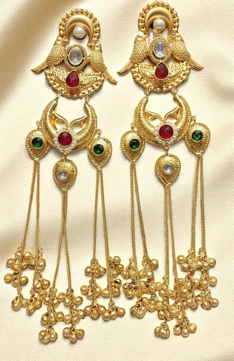 Traditional Kashmiri-style Long Earrings