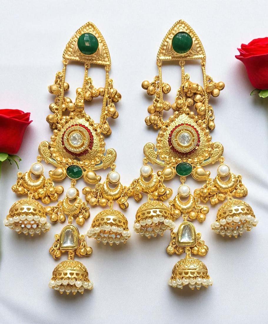 Kashmiri Jhumka Long Earrings