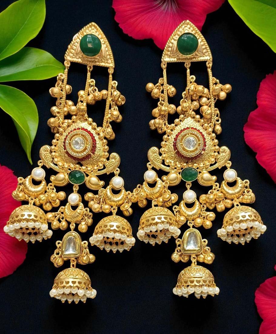 Kashmiri Jhumka Long Earrings