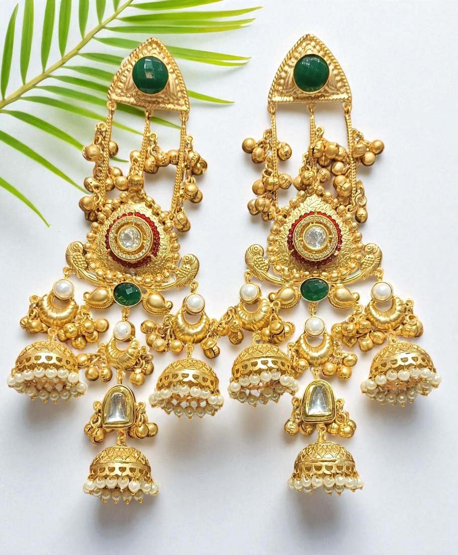 Kashmiri Jhumka Long Earrings