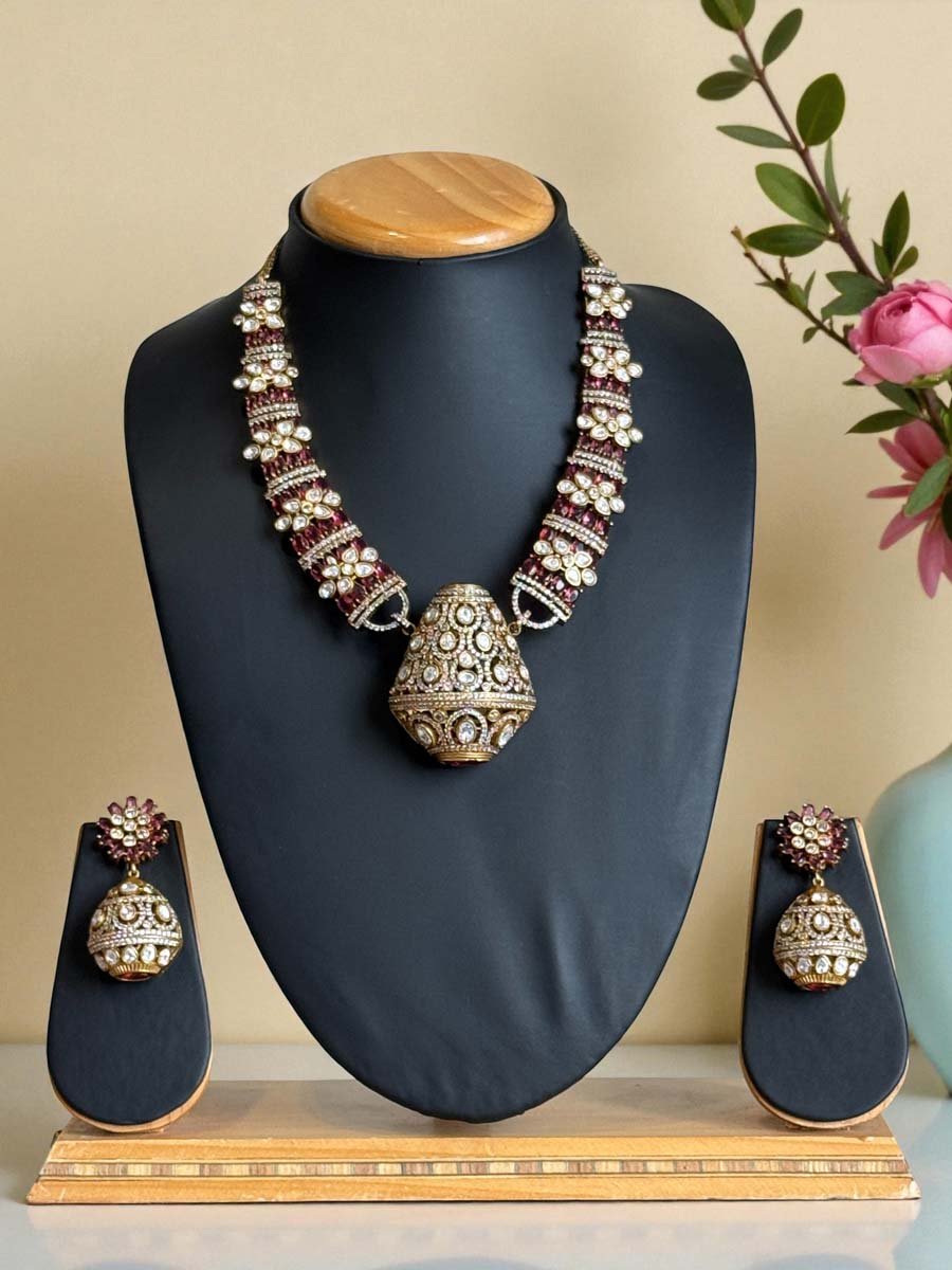 Sabyasachi Inspired Moissanite Kundan Necklace Set