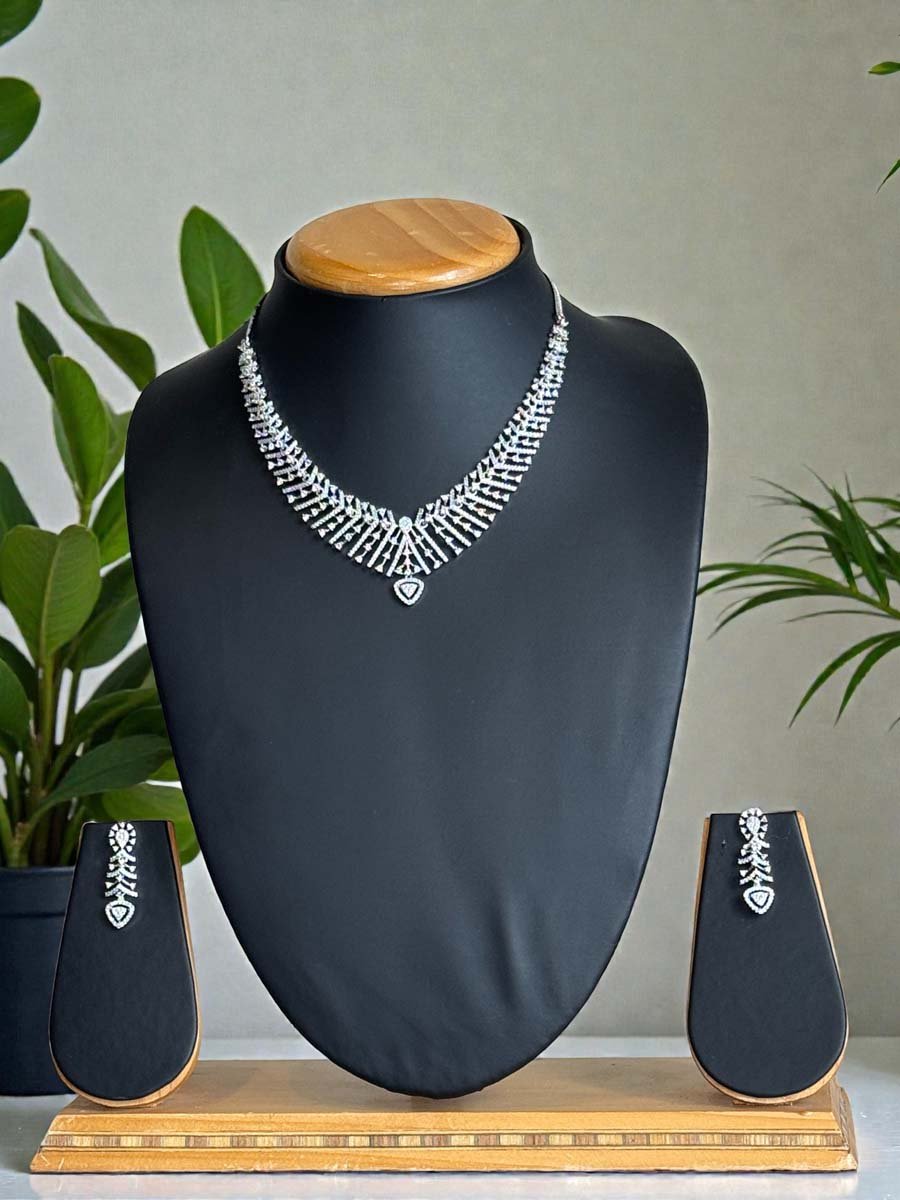 Trendy Designer CZ Necklace Set