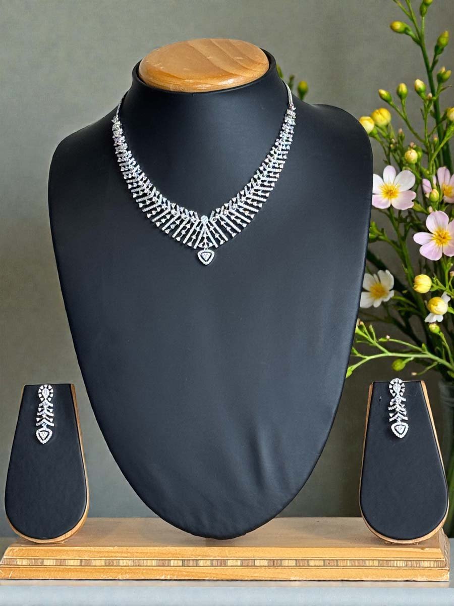 Trendy Designer CZ Necklace Set