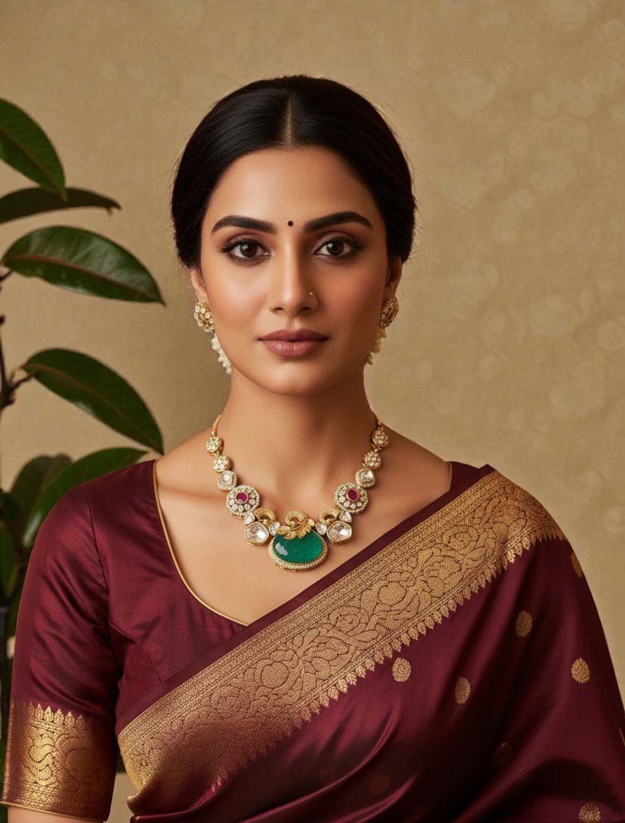 Sabyasachi Inspired Premium Kundan Necklace Set
