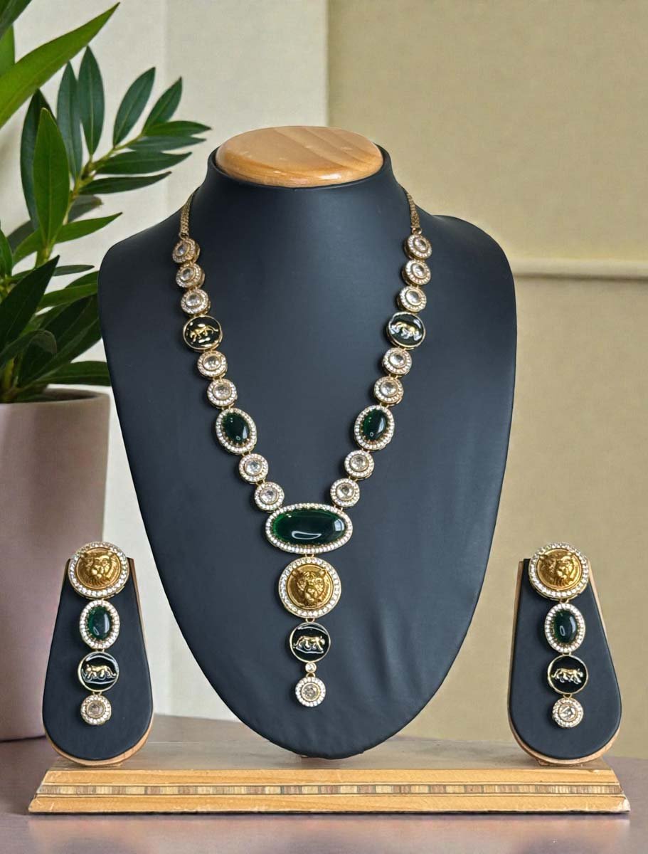 Sabyasachi Inspired Emerald Necklace set