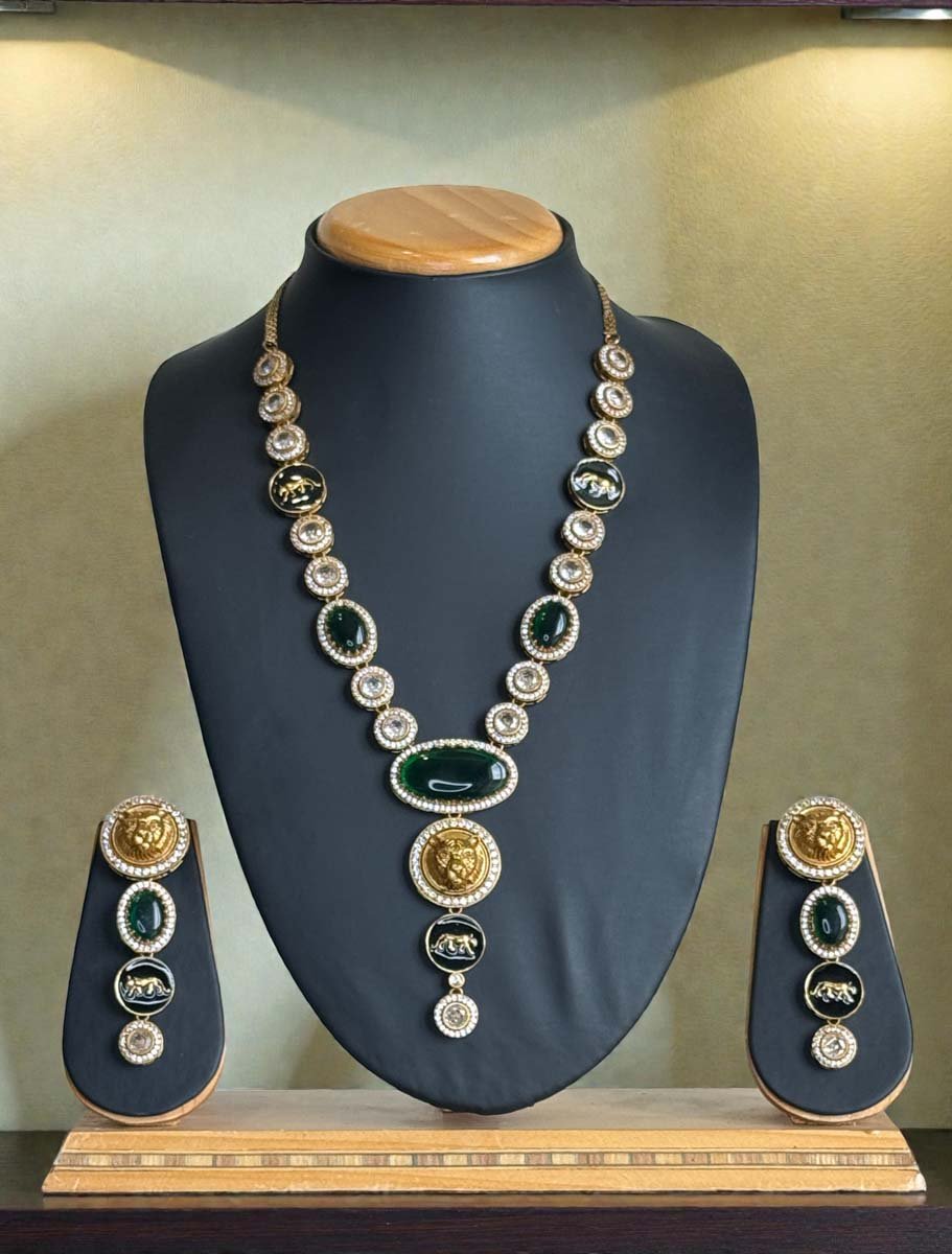 Sabyasachi Inspired Emerald Necklace set