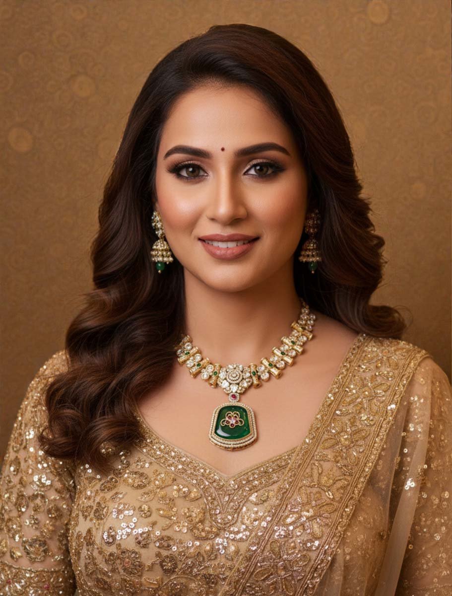 Premium Moissanite Bollywood Necklace Set