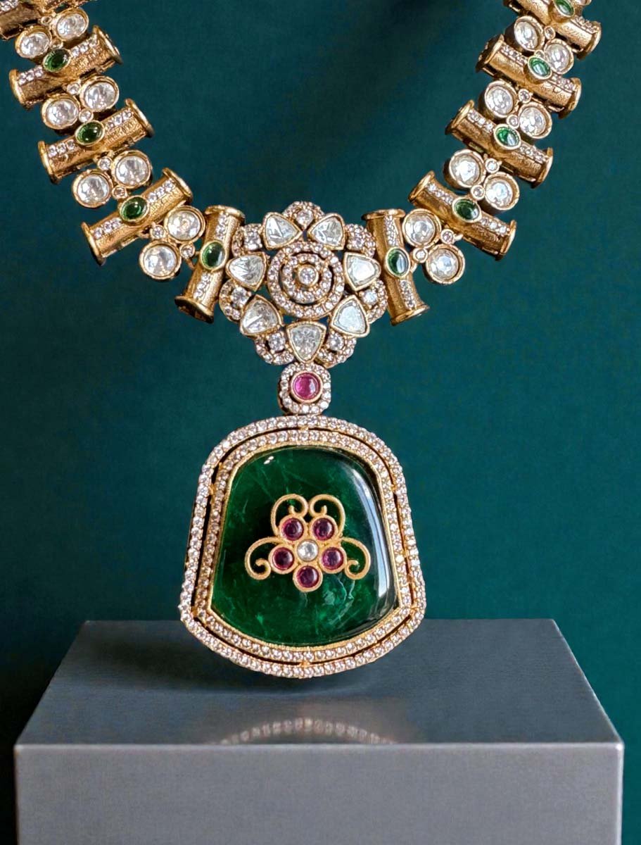 Premium Moissanite Bollywood Necklace Set