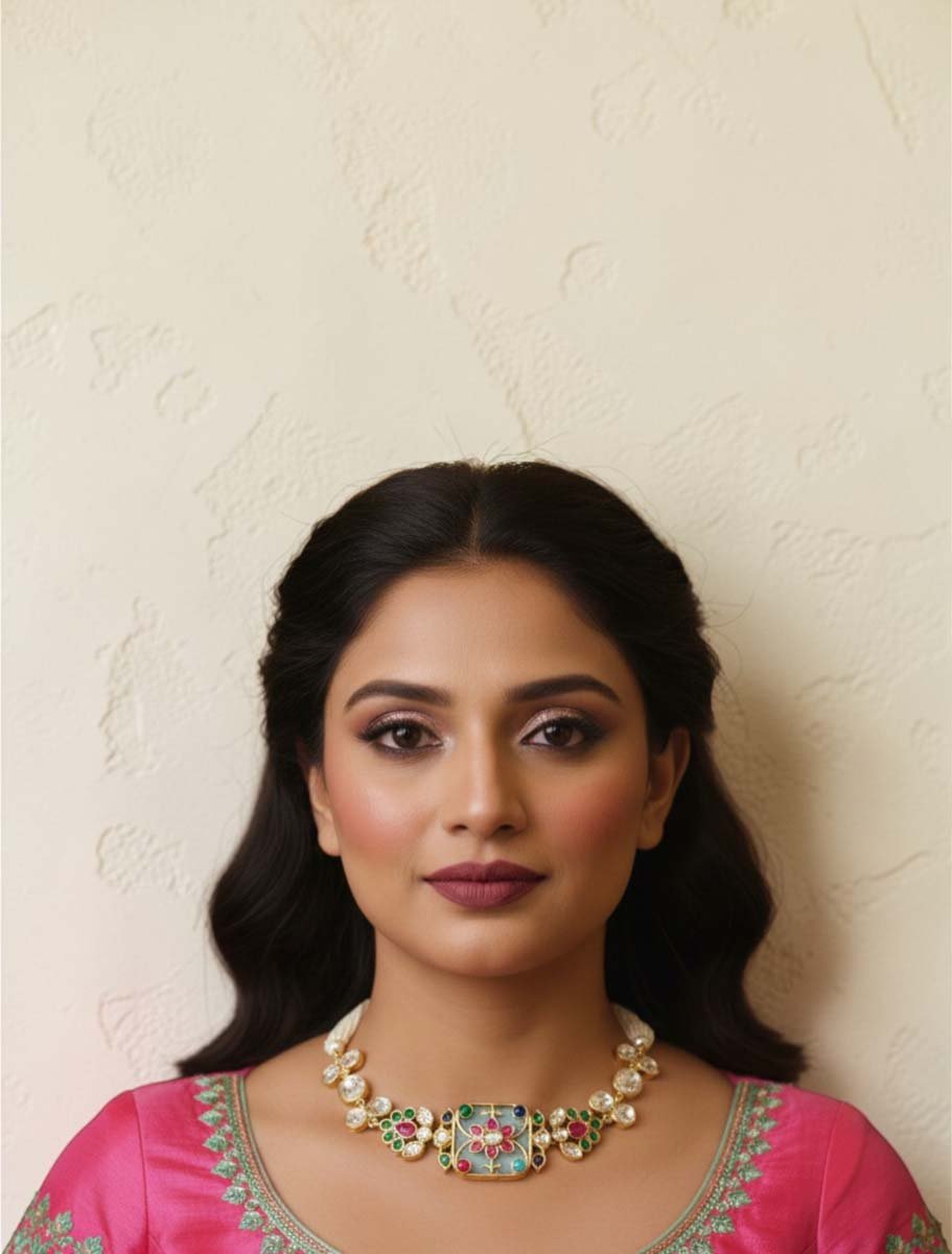 Amrapali Inspired Moissanite Kundan Choker Set