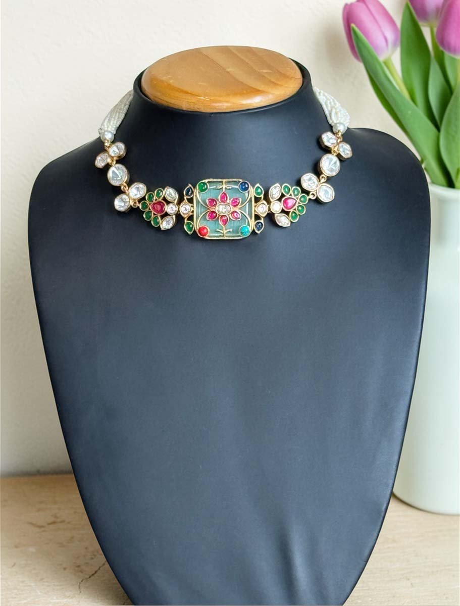 Amrapali Inspired Moissanite Kundan Choker Set