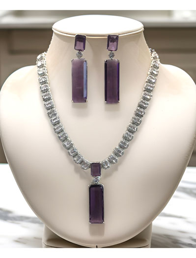 AD/CZ Necklace Pendant Set