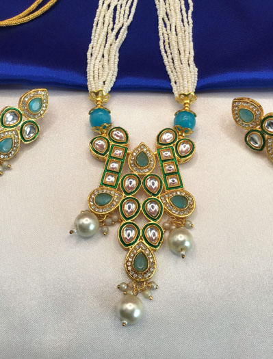 Meenakari Kundan Necklace Set