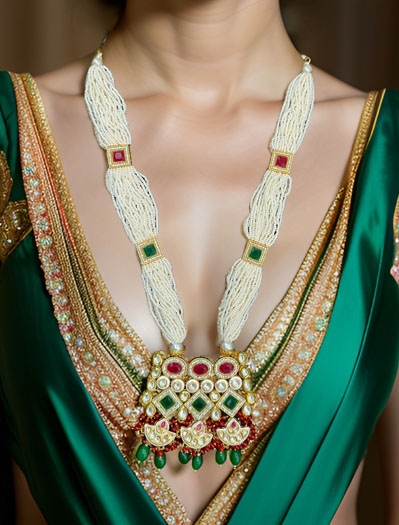 Classic Kundan Long Necklace Set