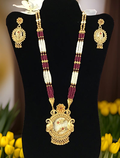 Polki Emerald Elephant Necklace Set