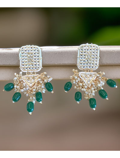 Bollywood inspired fancy Kundan Earrings