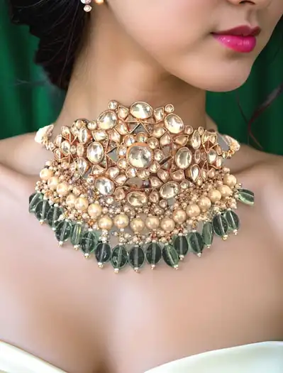 Emerald Pachi Kundan Choker set