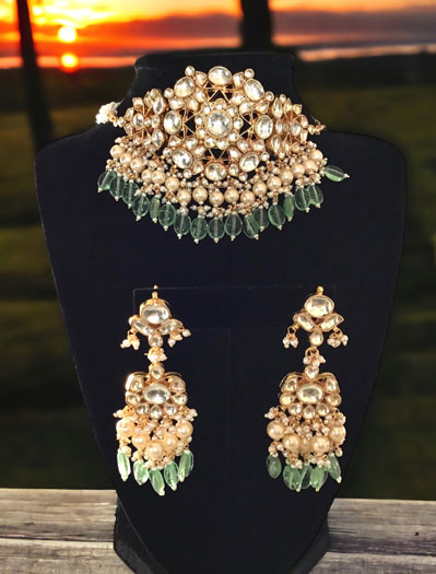 Emerald Pachi Kundan Choker set