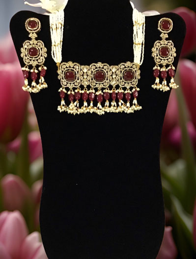 Polki Kundan Necklace Set