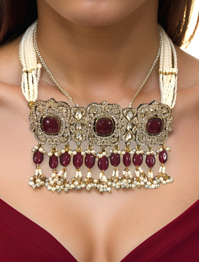 Polki Kundan Necklace Set