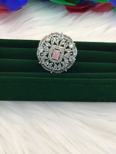 Ruby and Emerald Green AD/CZ Fashion Ring