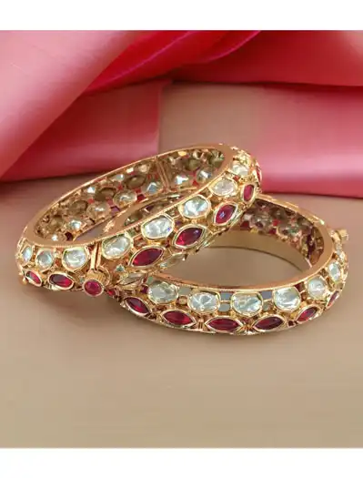 24 carat polish Rajwadi Style AD Bangles/Kada