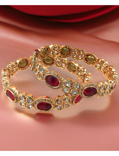 24 carat polish AD CZ Bangles