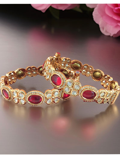 24 carat polish AD CZ Bangles