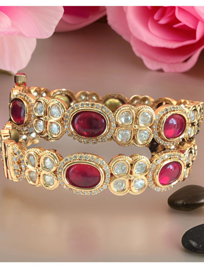 24 carat polish AD CZ Bangles