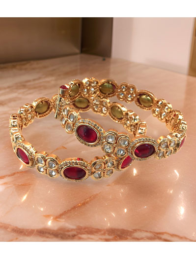 24 carat polish AD CZ Bangles