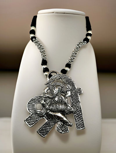 Ganesh Ji German Silver Necklace Set