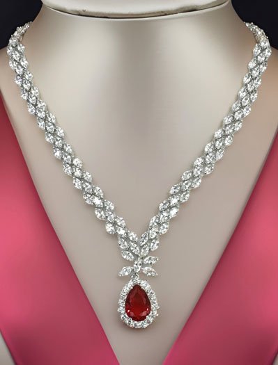 Designer AD CZ Necklace Set