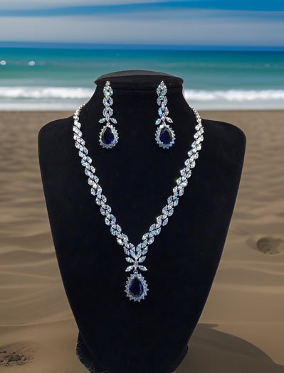 Designer AD CZ Necklace Set