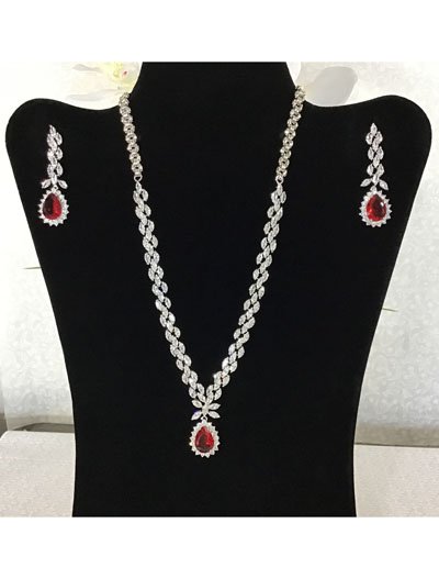 Designer AD CZ Necklace Set