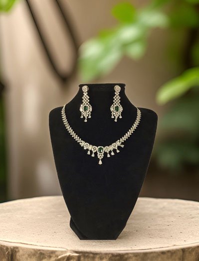 Elegant AD CZ Necklace Set