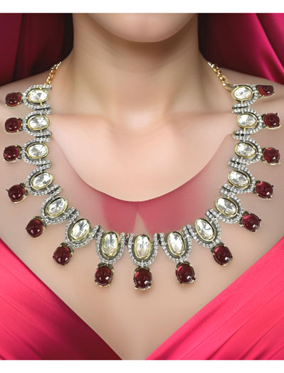 Pure Brass Real Kundan Necklace Set