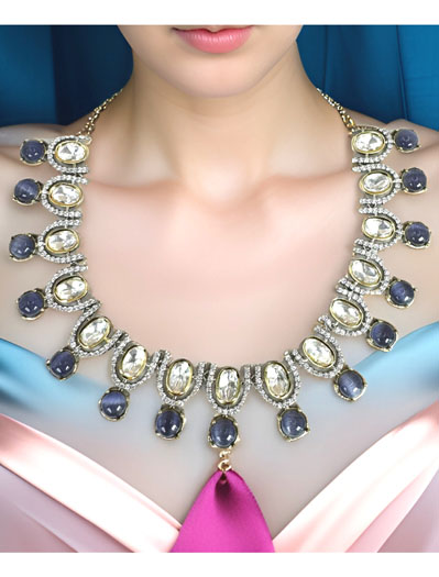 Pure Brass Real Kundan Necklace Set