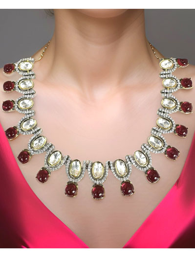 Pure Brass Real Kundan Necklace Set