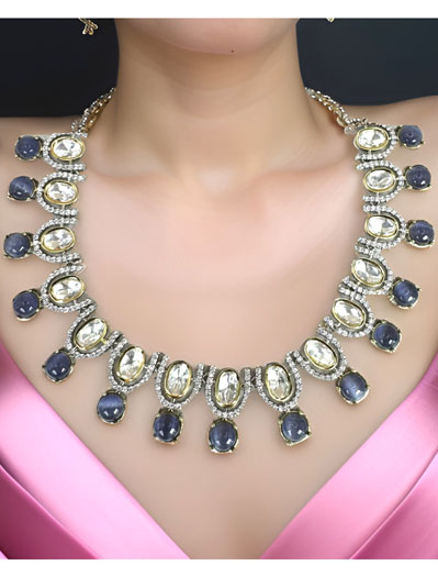 Pure Brass Real Kundan Necklace Set