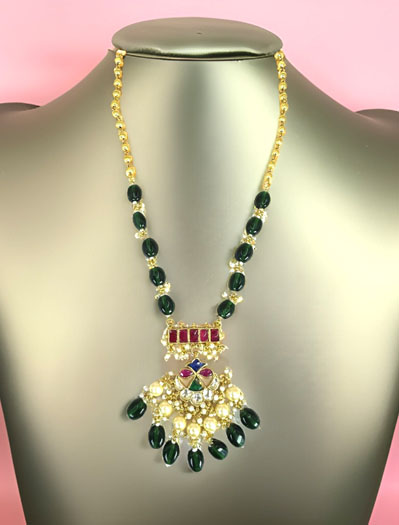 Emerald Green Pachi Kundan Set