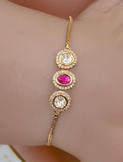 Kundan Rakhi Bracelet