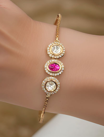 Kundan Rakhi Bracelet