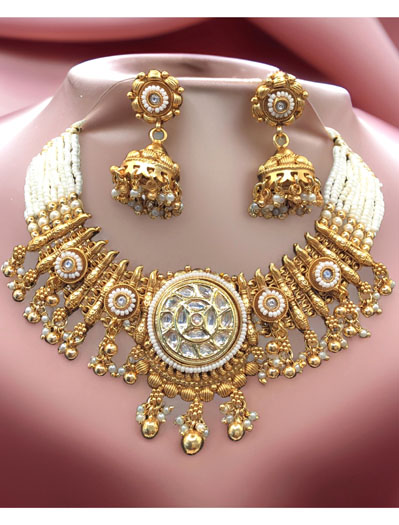 Rajwadi Kundan Designer Choker Set