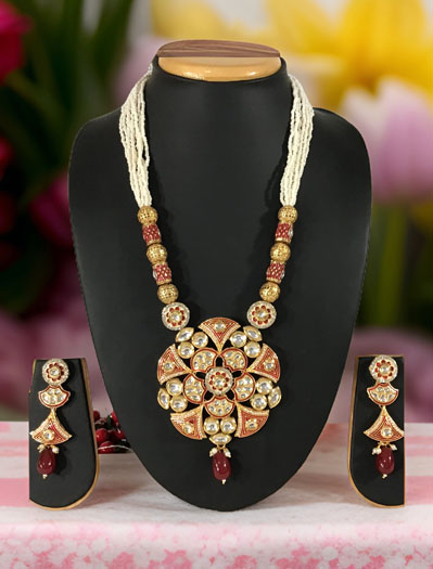 Exclusive Design Handmade Meenakari Pendant Set