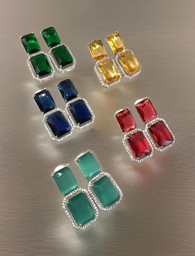 Solid Color AD CZ Earrings