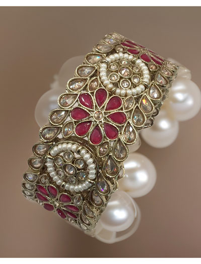 Designer Mehndi Polish Kundan Bracelet