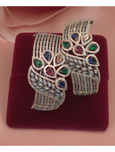 Designer Multicolor CZ Stones Victorian Bracelets