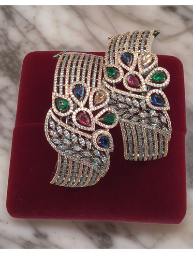 Designer Multicolor CZ Stones Victorian Bracelets