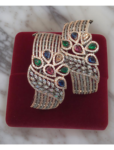 Designer Multicolor CZ Stones Victorian Bracelets