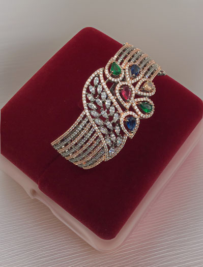 Designer Multicolor CZ Stones Victorian Bracelets