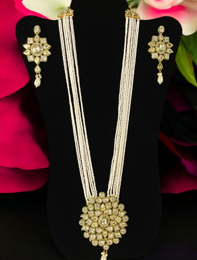 Meenakari Pendant Long Necklace Set